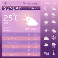 Vector Weather Widget Template N2