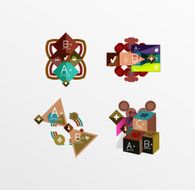 Set of abstract geometric shapes with options N135