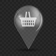 Shopping Glossy Icon Vector Illustration