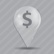 Dollar Glossy Icon Vector Illustration