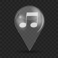 Music Glossy Icon Vector Illustration