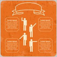 Infographic template with Pointing hands and text Vector