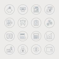 financial line icon set N3