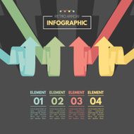 Colored arrow pointing up Retro color infographics
