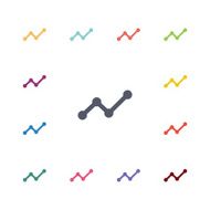 arrows up diagram flat icons set