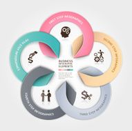 Modern business circle origami style options banner N6