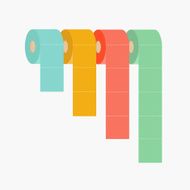 Four column toilet paper roll set Chart diagram Flat Infographic