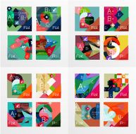 Flat design geometric info banners web boxes N9