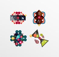 Set of abstract geometric shapes with options N136