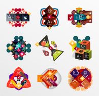 Set of abstract geometric shapes with options N137