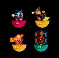 Set of abstract geometric shapes with options N138