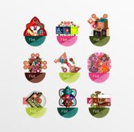 Set of abstract geometric shapes with options N140