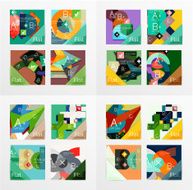Flat design geometric info banners web boxes N12