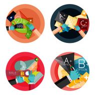 Set of flat design circle option infographics concepts N87
