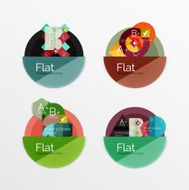 Set of flat design circle infographic icons N11
