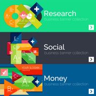 Flat design paper infographic banner set N15