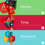 Flat design paper infographic banner set N16