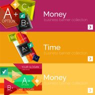 Flat design paper infographic banner set N17