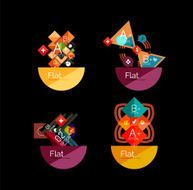 Set of abstract geometric shapes with options N147
