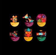 Set of abstract geometric shapes with options N148