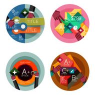Set of flat design circle option infographics concepts N91