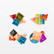 Set of modern geometric infographic web layouts N92