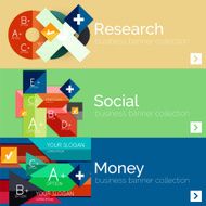 Flat design paper infographic banner set N22