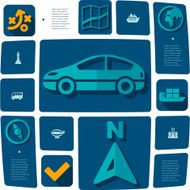 navigation flat infographic N23