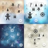 Christmas infographic with unfocused background N55
