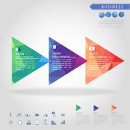 step of triangle banner and business icon