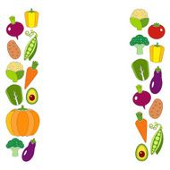 Healthy diet flat style illustration with fresh organic vegetables