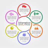 Infographic report template with lines and icons Vector N12