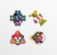 Set of abstract geometric shapes with options N154