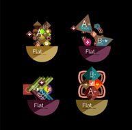 Set of abstract geometric shapes with options N156