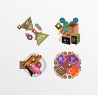 Set of abstract geometric shapes with options N157