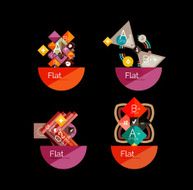 Set of abstract geometric shapes with options N160