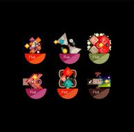 Set of abstract geometric shapes with options N161