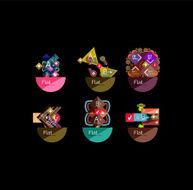 Set of abstract geometric shapes with options N162