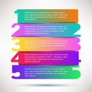 Multi-colored bright design banners in the form of numbers