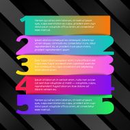 Multi-colored bright design banners in the form of numbers N2