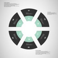 Ring from six parts on light background