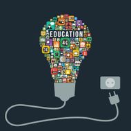 Education concept design from icons light bulb infographics vector format N2