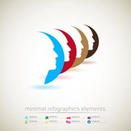 vector web design template - human heads in communication