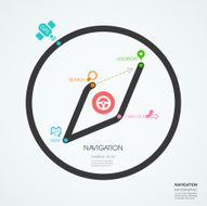 travel and navigation concept diagram line style infographic template