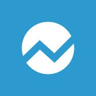 circle diagram icon white on the blue background