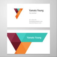 Modern letter Y Business card template