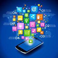 modern infographics network with a mobile phone N3