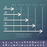 StepDesign flat long shadow clean number timeline template graph N2