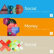 Flat modern info banner set N20