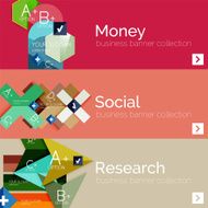 Flat modern info banner set N23